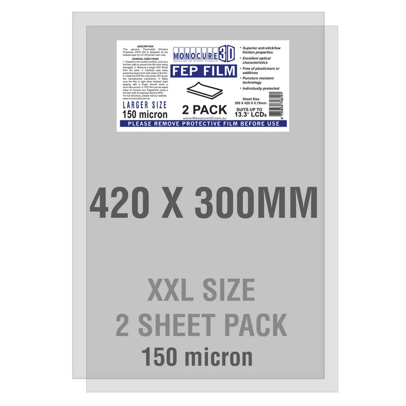 FEP Film 150um 420x300mm 2 Pack