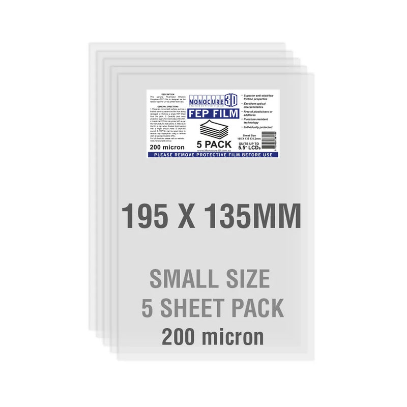 Monocure 3D FEP FILM 200 Micron S (5 Sheet Pack)
