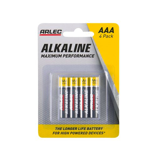 Arlec AAA Alkaline Batteries - 4 Pack