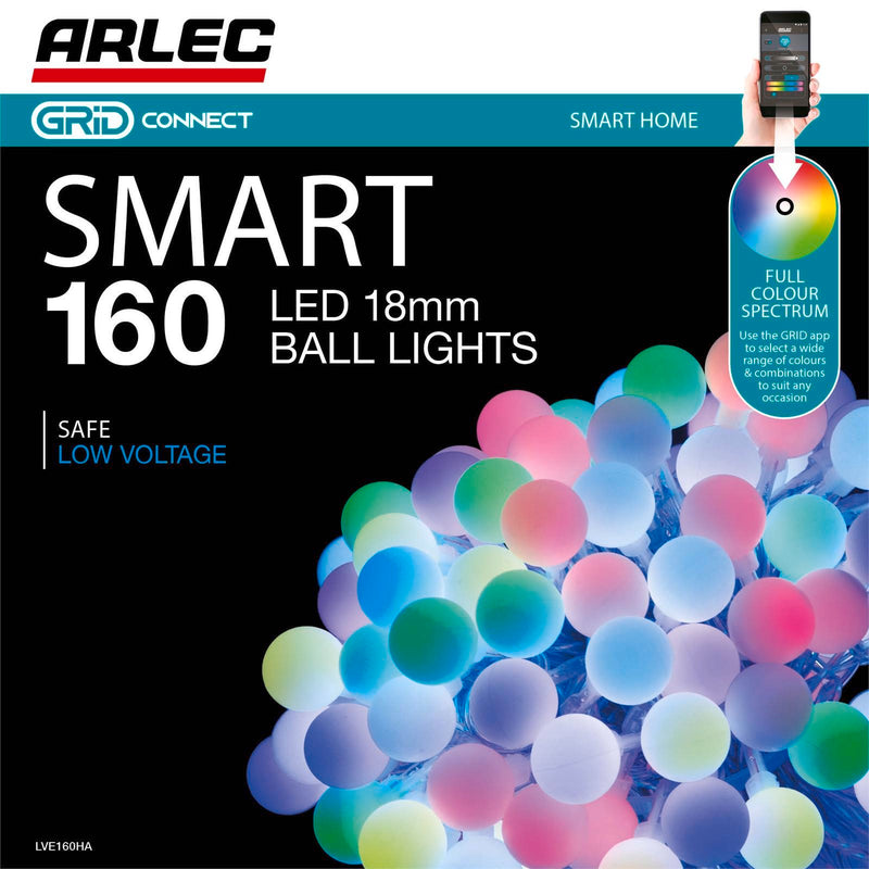 Arlec RGB Colour Changing Grid Connect Smart 160 LED Ball Lights
