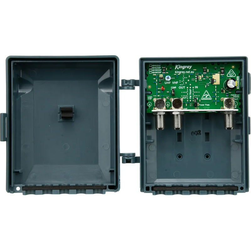 Kingray 35dB UHF Masthead Amplifier, Separate or Combined input with 4G/LTE filter