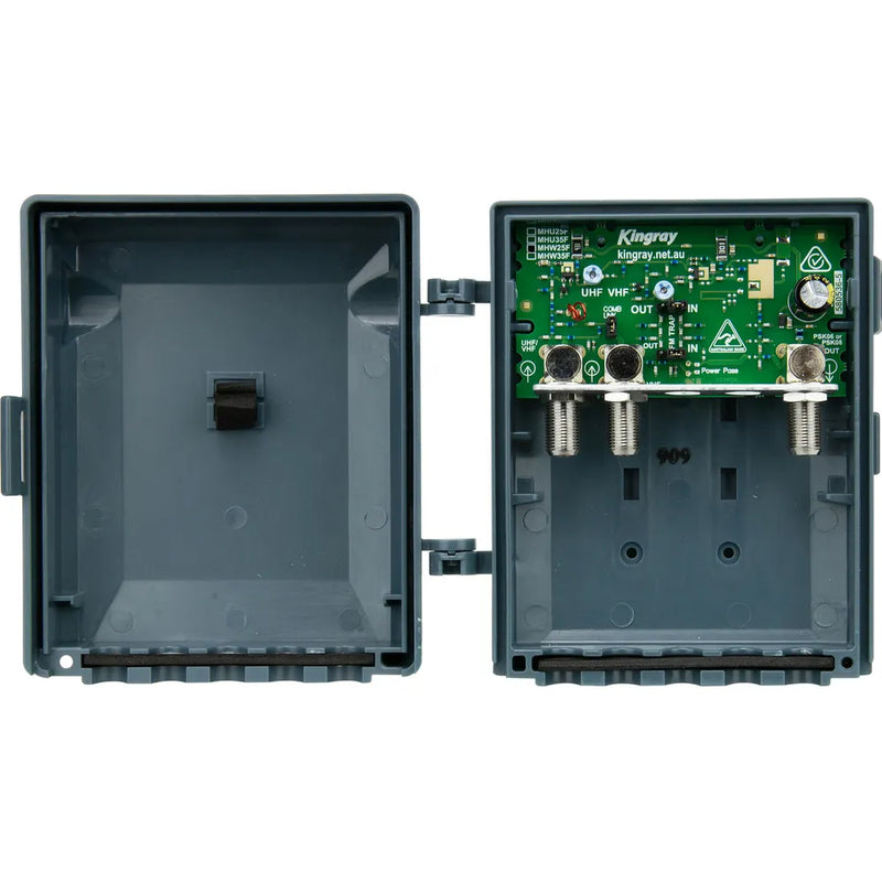 Kingray 25dB VHF/UHF Wideband Masthead Amplifier, Separate or Combined input with 4G/LTE Filter