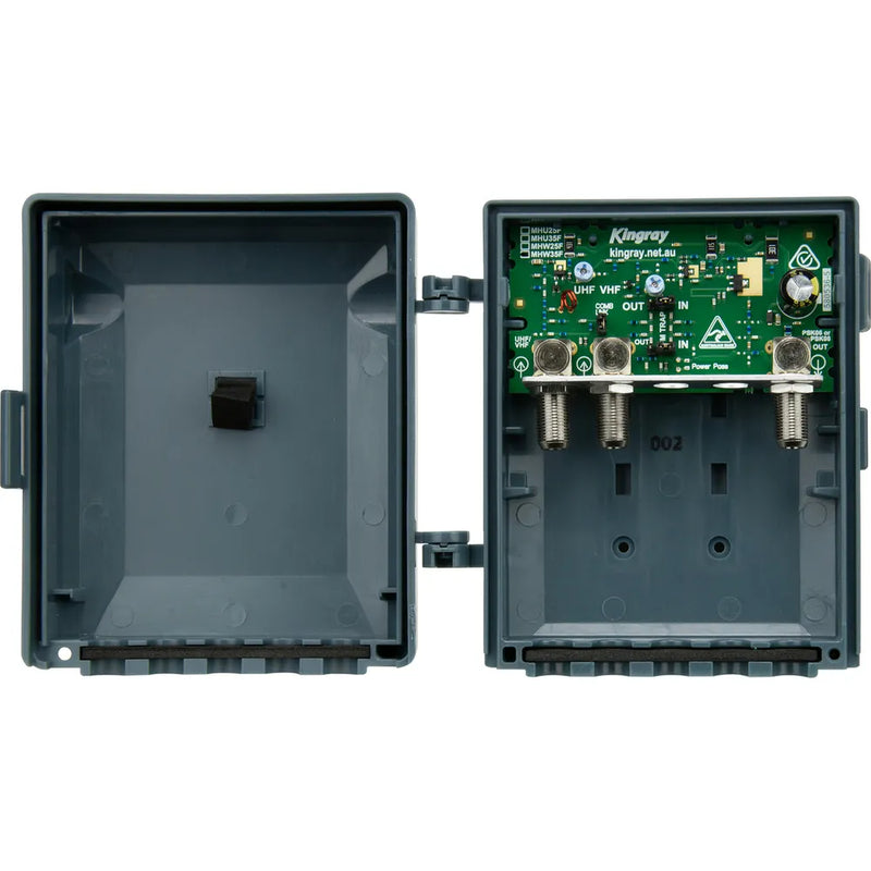 Kingray 35dB VHF/UHF Wideband Masthead Amplifier, Separate or Combined input with 4G/LTE Filter