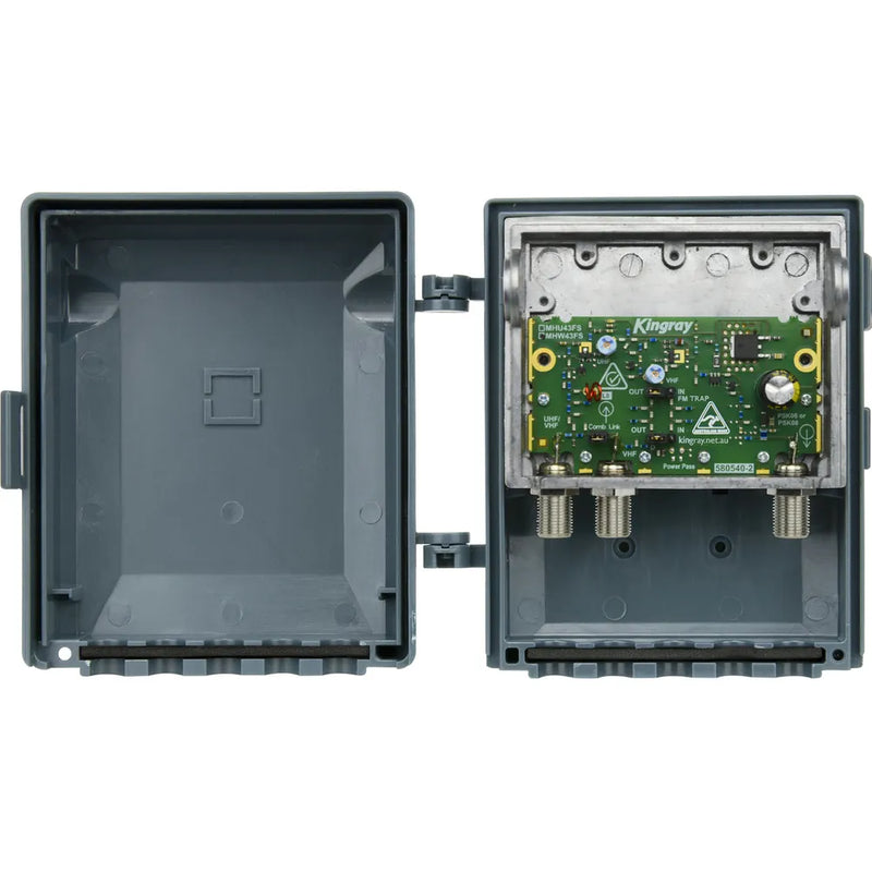 43dB Wideband Masthead Amplifier, Fully Shielded, Separate or Combined input with LTE filter (requires PSK06 or PSK08 series power supply)