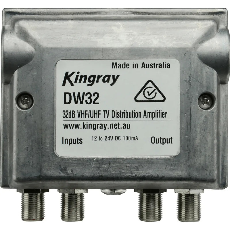 32dB Distribution Amplifier, Separate or Combined inputs, 44-230MHz, 520-860MHz, PSK06F power supply included - Foxtel Approval F10055