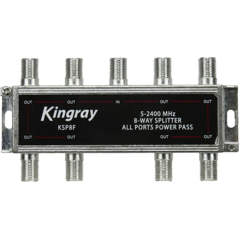 Kingray 8 Way All Ports Power Pass Splitter, 5-2400 MHz - Foxtel Approval F30965
