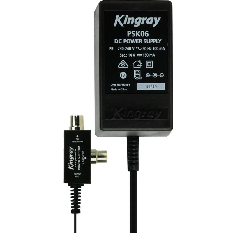 Kingray 14V DC 150mA Plug Pack with PAL connection on power injector