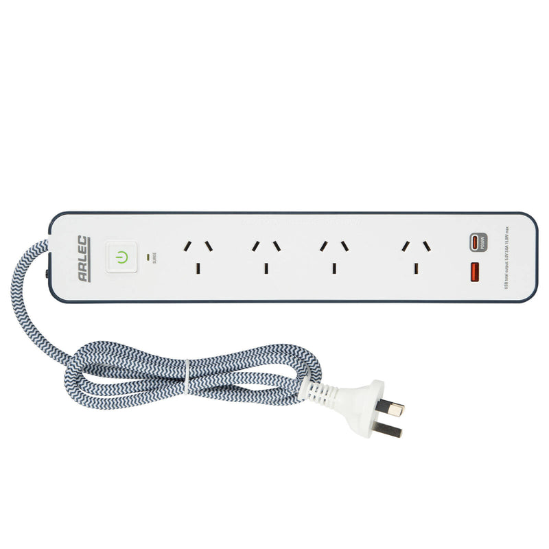 Arlec 4 Outlet PD30W Rapid Charge Powerboard Key Largo