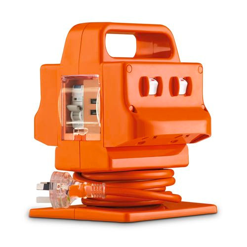 Arlec 4 Outlet Heavy Duty Portable Safety Switch with Double USB