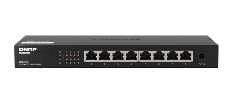 QNAP QSW-1108-8T, 8 port 2.5Gbps auto negotiation (2.5G/1G/100M), Unmanagement Switch, 2 Years