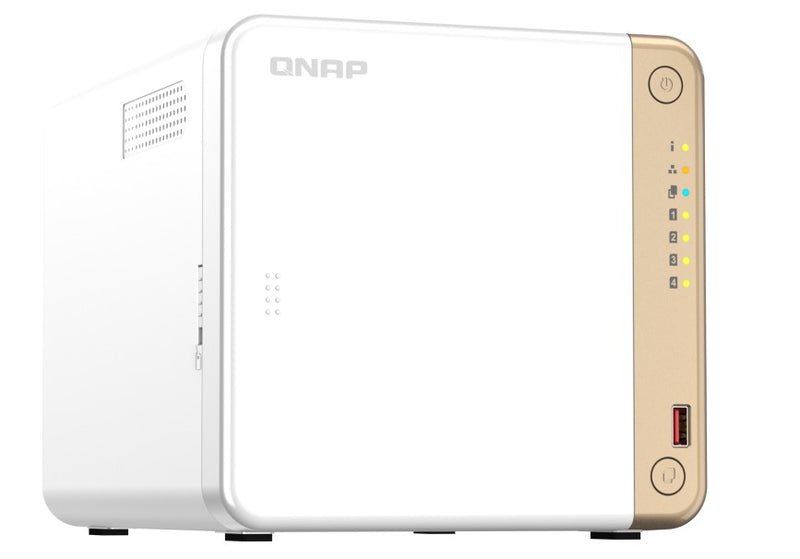 QNAP TS-462-4G 4-Bay desktop NAS, IntelÂ® CeleronÂ® N4505 dual-core, 4 GB DDR4 onboard not expandable, 4 x 3.5'/2.5' SATA 6Gb/s drive bays, 2 x M.2 2280