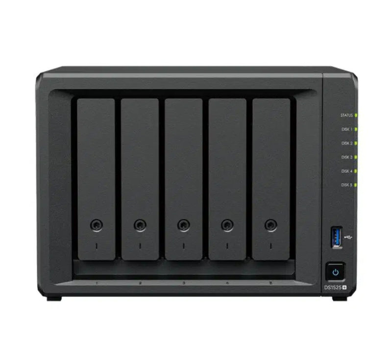 Synology DiskStation DS1525+ 5-Bay 3.5' , 2x 2.5 GbE (Tower), AMD Ryzen Quad Core 2.2GHz, 8GB RAM, x USB3.2, 2x Expansion 3YW