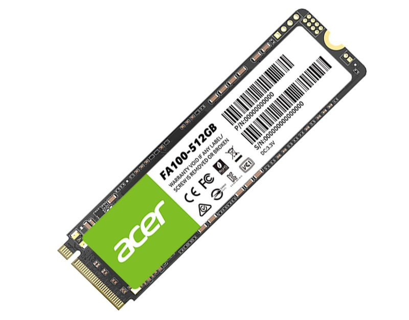 ACER FA100-512GB SSD M.2 NVMe PCIe Gen 3*4 Read speed 3300MB/ sWrite Speed 2200MB/s  BL.9BWWA.119 - 5 Year