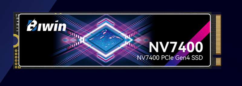 BIWIN NV7400-2TB SSD M.2 NVMe PCIe4.0 Reading speed 7450MB/s Writing speed 6500MB/s  BNV740002TB-RGX - 5 Year