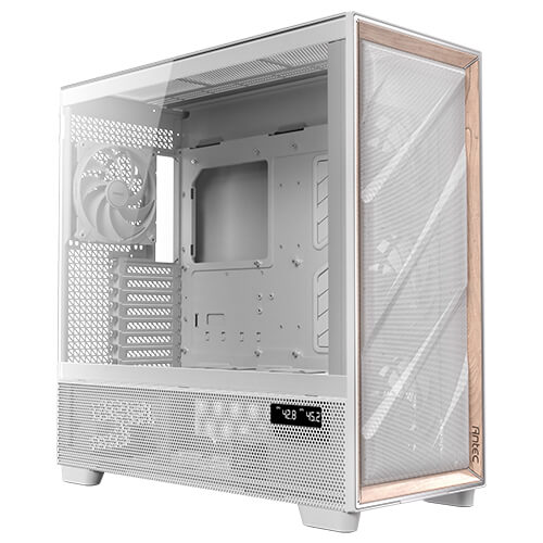 Antec FLUX PRO, E-ATX Premium Birch, Iunity Temperature Display. CPU and GPU LED Display, 6x High Performance Fans, ARGB PWN Ctrl, PSU Shift case