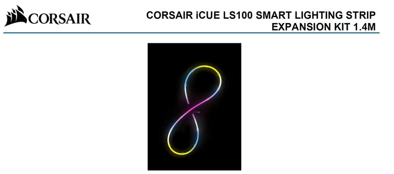 (LSCorsair  iCUE LS100 Smart Lighting Strip Expansion Kit 1x 1.4 Meter 84 Individually Addressable LED.