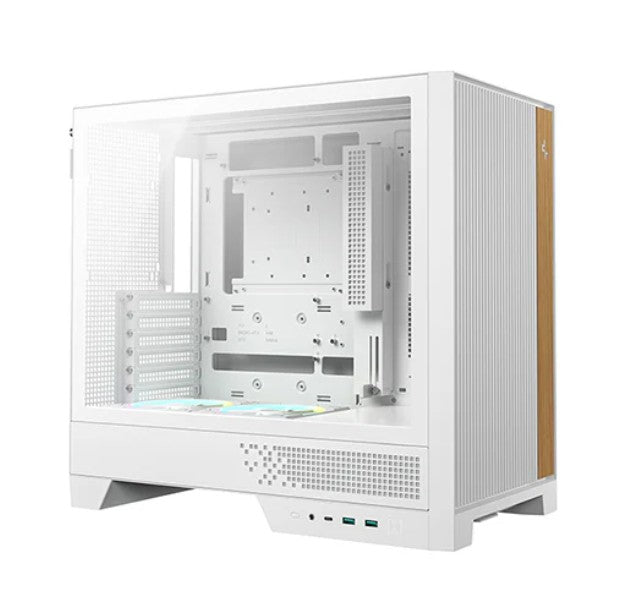 DeepCool CL600 WH High Airflow Compact ATX Case, Two Preâ€‘Installed Fans,Tempered Glass Side Panel, Clean Cable Management