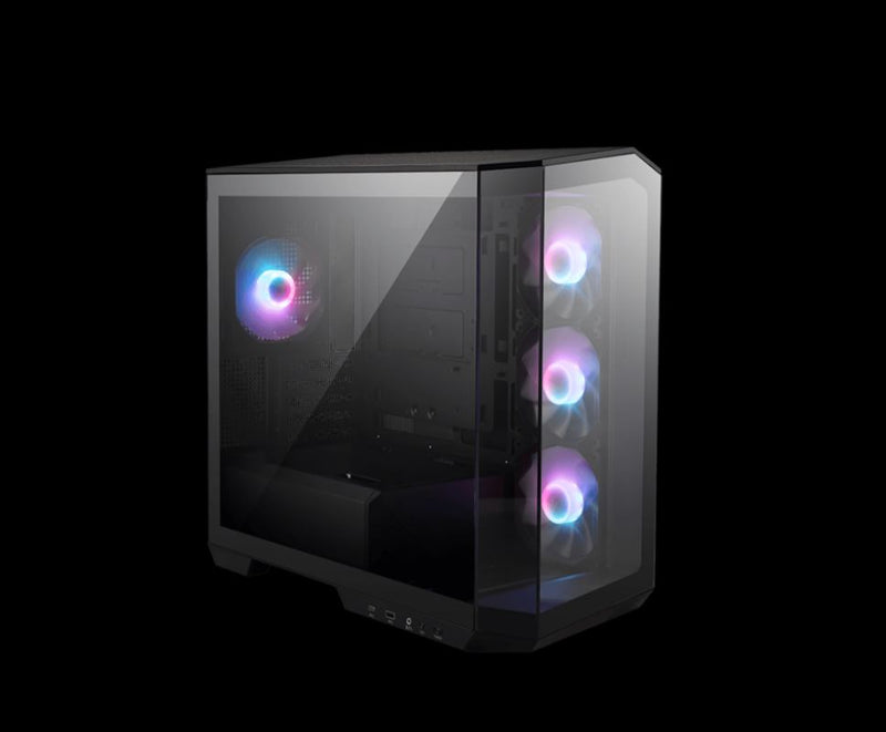 MSI MAG PANO M100R PZ BLACK Micro ATX Case, 1x USB 3.2, 2x USB 2.0, 1x Audio, 1x Mic, 4x PCI-E, 2x 2.5', 2x 3.5', Micro ATX / Mini ITX(LS)