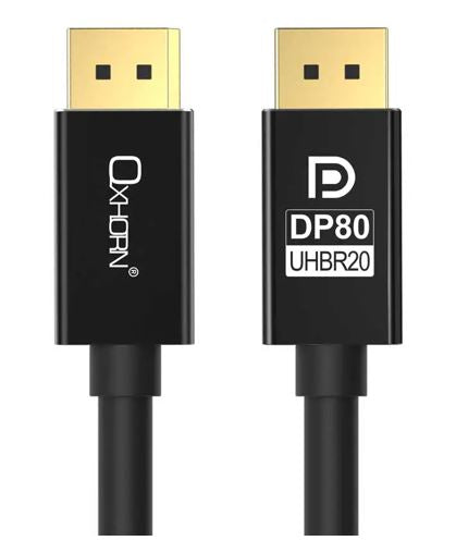 Oxhorn 4K DisplayPort 2.1 DP80 Cable 1m Male to Male V2.1 16K@60Hz Gold-Plated Aluminum High Speed VESA Certified  for Gaming Monitor TV PC Laptop
