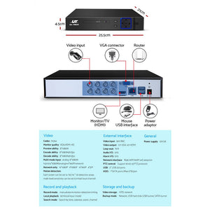 UL Tech 1080P 8 Channel / 8 x Cameras / HDMI CCTV Security Camera with 1TB Hard Drive