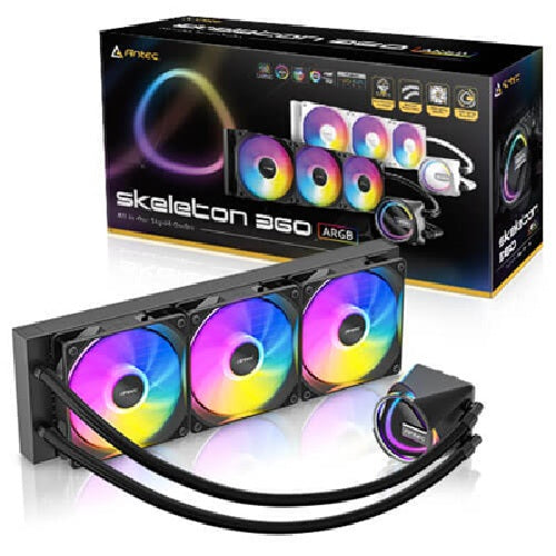 Antec Skeleton 360 ARGB, All-in-One Liquid Cooler, 360mm, PWM ARGB fans, 2000RPM, 72.29CFM, â‰¤32dB, Intel/AMD support, aluminum radiator, 3Y