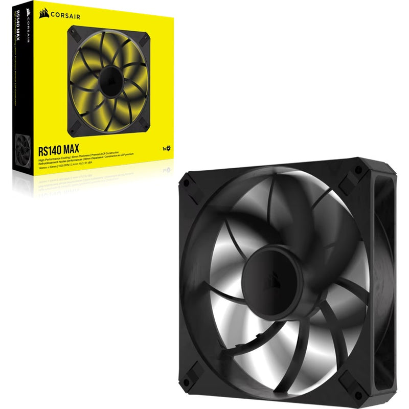 Corsair RS140 MAX 140mm PWM Thick Single Fan - Single Size 140mm x140mm x30mm STATIC PRESSURE  Fan   5 Year (LS)
