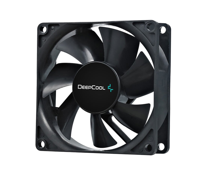 DeepCool 80mm Hydro Bearing Case Fan Molex 20dB 1800rpm 82g, High Quality Black Material, Low RPM