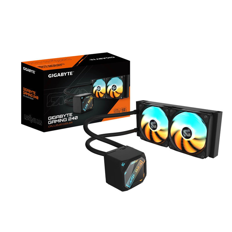 (LS) GIGABYTE GAMING 240 all-in-one liquid cooler, Intel 1851 / 1700 / 115X / 1200, AMD AM5 / AM4, Color Black