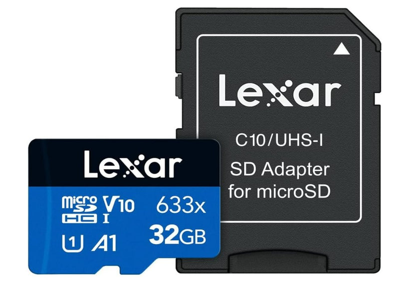 Lexar High-Performance 633x 32GB microSDHCâ„¢/ microSDXCâ„¢ UHS-I Card BLUE Series without adaptor including 1080p Full-HD, 3D, and 4K UHD video1. These C