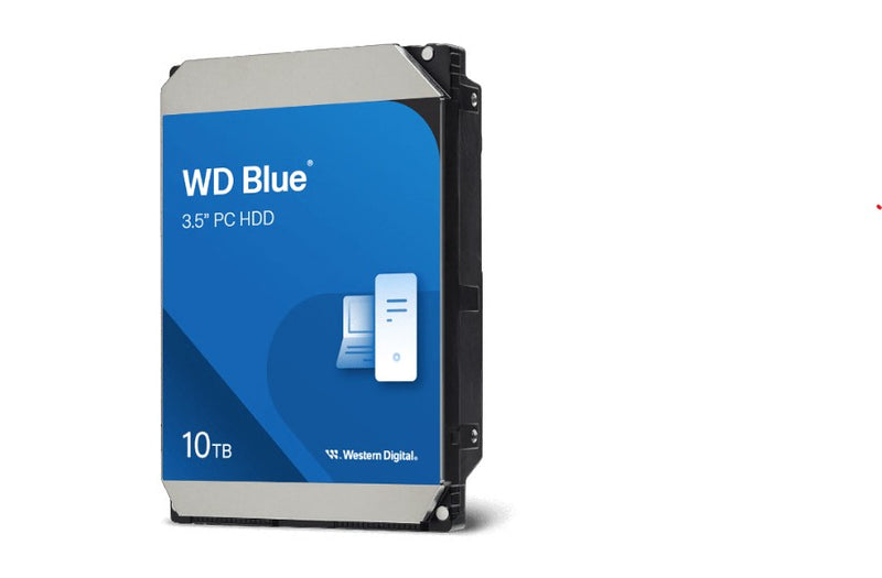 Western Digital WD Blue PC Desktop Hard Drive - 10TB, 3.5', SATA, up to 260MB/s, 7200 RPM, CMR, 512MB, 2Y