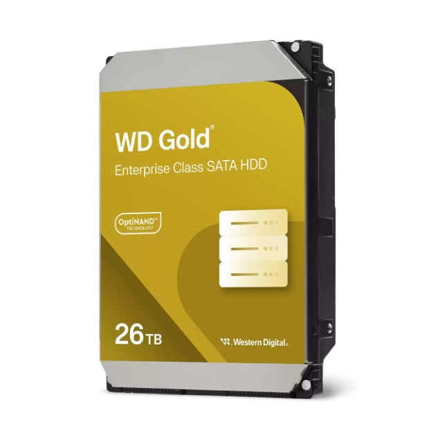Western Digital WD Gold Enterprise Class SATA HDD - 26TB 3.5' SATA 6Gb/s 7200RPM 512MB 291MB/s 5yrs