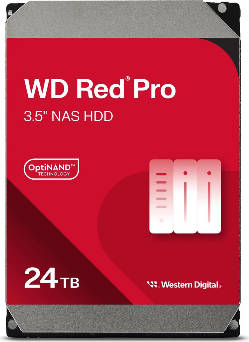 Western Digital WDRed Pro NAS Hard Drive - 24TB 3.5' 287MB/s 7200 RPM 512MB SATA HD 5yrs