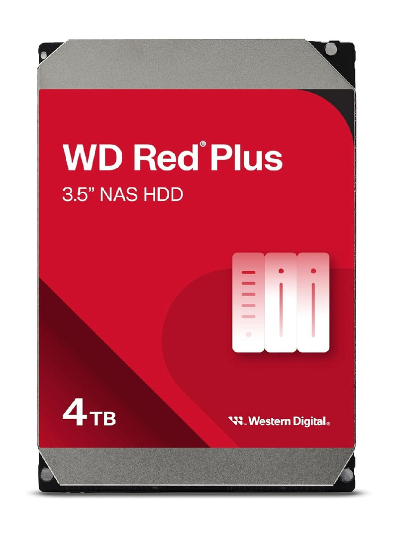 Western Digital WD Red Plus 4TB 3.5' NAS HDD SATA III NAS Hard Drive 5400 RPM 128MB Cache 180MB/S 180TB/Year 3Y    (WD40EFZZ)