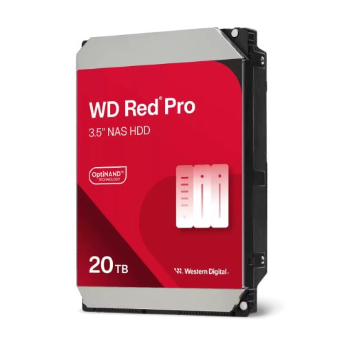 Western Digital WD Red Pro 20TB 3.5' NAS HDD SATA3 7200RPM 512MB Cache 24x7 300TBW ~24-bays NASware 3.0 CMR Tech 5yrs wty (WD201KFGX replacement)