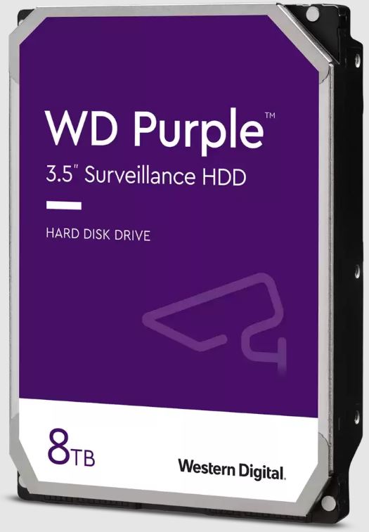 Western Digital WD Purple 8TB 3.5' Surveillance HDD 256MB Cache SATA  3-Year Limited