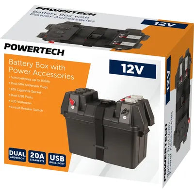 Powertech Battery Box with Power Accessories
