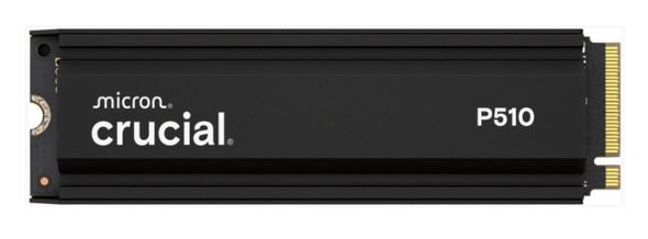 Crucial P510 2TB Gen5 2280 NVMe M.2 SSD Heatsink 10,000 / 8,700 MB/s R/W 1200TBW 1.4M IOPS 1.5M hrs MTTF Full-Drive Encryption 5yrs