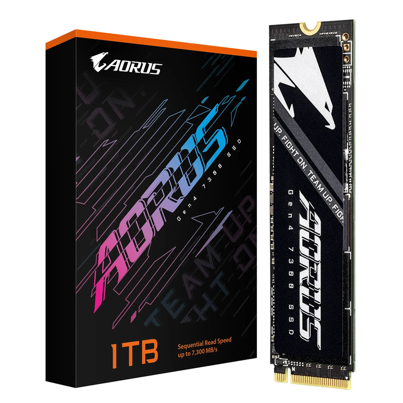 Gigabyte AORUS Gen4 7300 SSD 1TB PCIe4x4 NVMe1.4 M.2 2280 3D TLC DDR4 1GB 7300/6000MB/s 80Ã—22Ã—2.3mm MTBF1.6M 6.6W/6.7W 5yr/700TBW