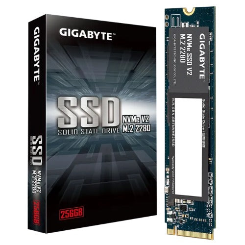 GIGABYTE Gen3 256GB NVMe PCIe 3.0 x4 M.2 2280 SSD, 3200MB/s Read, 1200MB/s Write, 1.5M Hours MTBF, 3-Year