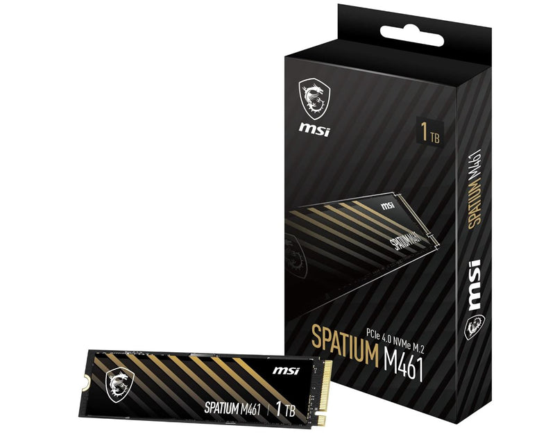 MSI SPATIUM M461 PCIe 4.0 NVMe M.2 1TB Internal SSD PCIe Gen4 NVMe (SPATIUM M461 PCIe 4.0 NVMe M.2 1TB), 5 Year