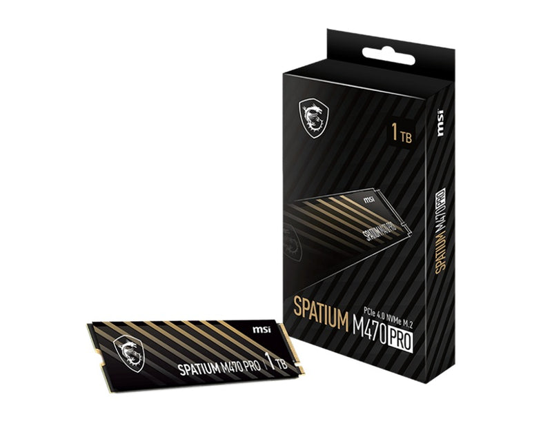 MSI SPATIUM M470 PRO PCIe 4.0 NVMe M.2 1TB SSD, Sequential Read up to 6000MB/s, Sequential Write up to 5000MB/s, 640 TBW, 5 Year    FOR CC