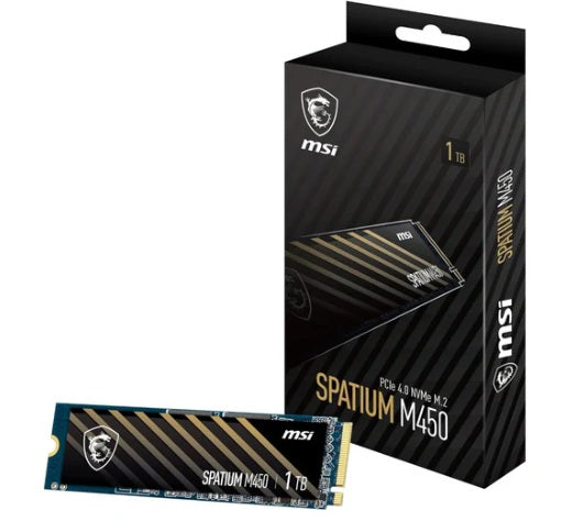 MSI SPATIUM M480 PRO PCIe 4.0 NVMe M.2 1TB SSD, 1GB DDR4, Sequential Read up to 7400MB/s, Sequential Write up to 6000MB/s, 700 TBW, 5 Year Warranty