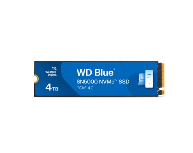 Western Digital WD Blue SN5000 NVMeâ„¢ 4TB SSD 2.5' M.2 2280, 5,500MB/s R 5,000MB/s W, 690K IOPS R / 900K IOPS W, PCIe Gen4 x4, 5-Y Warranty