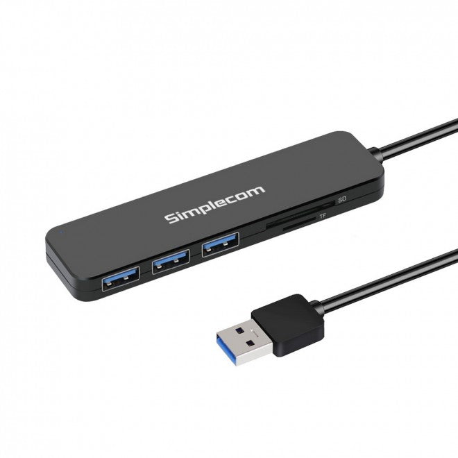 (LS)Simplecom CH365 SuperSpeed 3 Port USB 3.0 (USB 3.2 Gen 1) Hub with SD MicroSD Card Reader