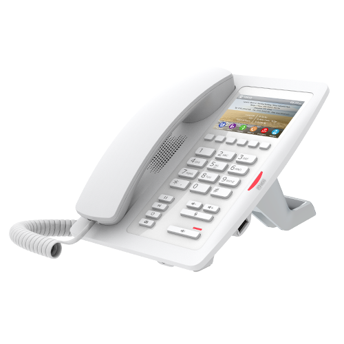 Fanvil H5 Hotel / Office Enterprise IP Phone - 3.5' Colour Screen, 1 Line, 6 x Programmable Buttons, Dual 10/100 NIC, POE, 2 Years  - White
