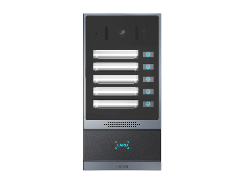 Fanvil i63 Outdoor Audio/Video Intercom, 2 SIP Lines, 5 DSS Keys, PoE, IP66 & IK07, RFID Reader , ONVIF, 2Yr