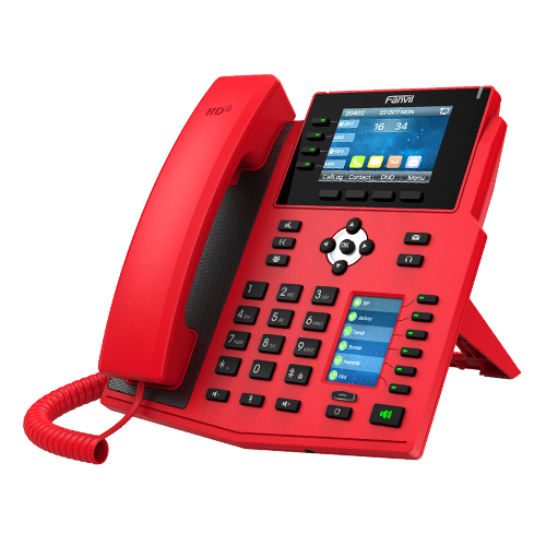 Fanvil X5U-RED High End Enterprise IP Phone - 3.5' Colour Screen, 16 Lines, 40 x DSS Buttons, Dual Gigabit NIC,Bluetooth - 2   - RED