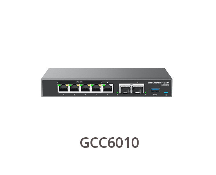 Grandstream GCC6000 Built-in IPPBX (10 Users, 4 Concurrent Calls)Â +Â enterprise-grade firewall + VPN Router + 2 x 2.5 Gb, 5 x GigE Network Switch
