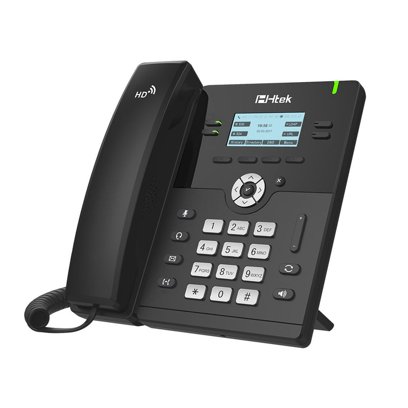 Htek UC912E Standard Business IP Phone, Wifi / Bluetooth, 4 Line Display, Gigabit Ethernet,  PSU included, 2 Year     (Yealink T42S equivalent)