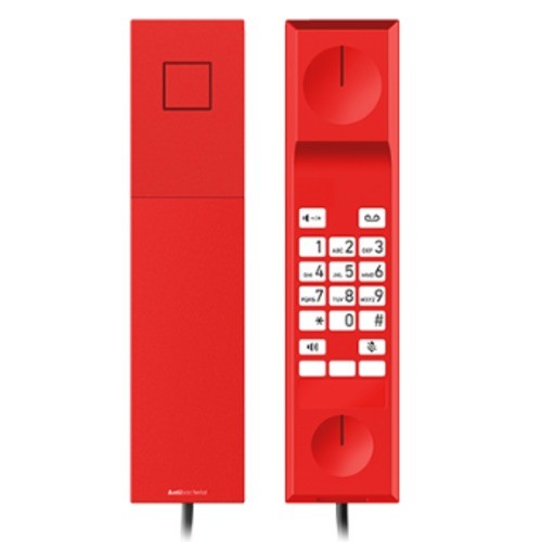Snom E303A, Analogue Emergency Phone, trafficâ€‘red casing and antibacterial housing, Hearing Aid Compatible,